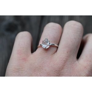 Engagement rings, raw diamond ring, raw stone ring, unique gemstone rings